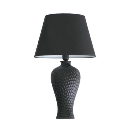 ALL THE RAGES All The Rages LT2004-BLK Texturized Curvy Ceramic Table Lamp - Black LT2004-BLK